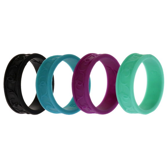 Silicone Wedding Flower Ring Set - MultiColor by ROQ for Women - 4 x 9 mm Ring - Picture 2 of 2